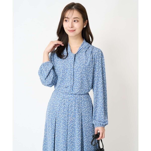 MK ミッシェルクラン（MK MICHEL KLEIN ）/【小さいサイズ】スクエア幾何柄ボウタイカットソー/洗えるの通販は 6,776円