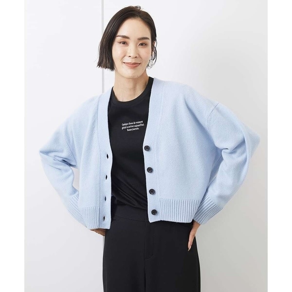 ミッシェルクラン（MICHEL ）/[小さいサイズ]ラムウールVネックカーディガン