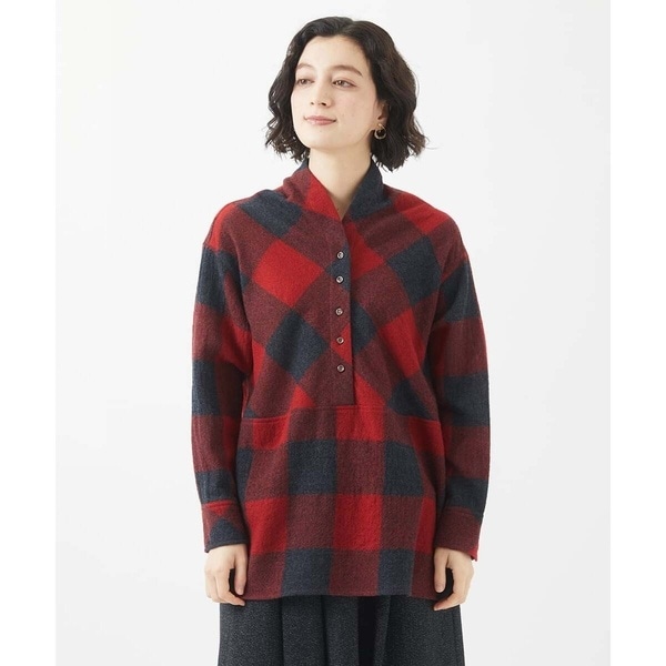 ジャンニ・ロ・ジュディチェ（GIANNI LO GIUDICE）/[セットアップ対応]ウールリファインガーゼチェックブラウス