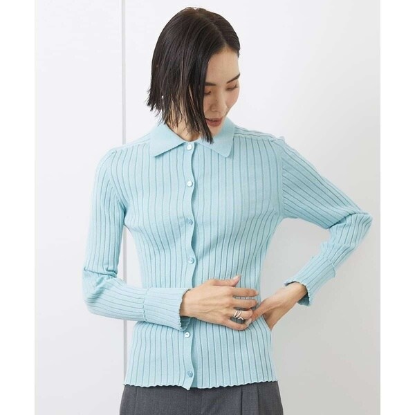 ミッシェルクラン（MICHEL ）/[小さいサイズ]ホールガーメント(R)ワイドリブ襟付きニット