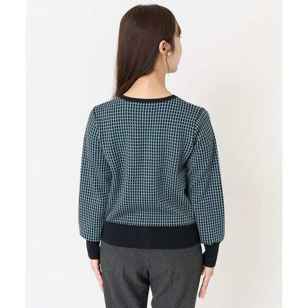 MK ミッシェルクラン（MK MICHEL KLEIN ）/【小さいサイズ】格子チェックジャガードニットカーディガン/洗えるの通販は