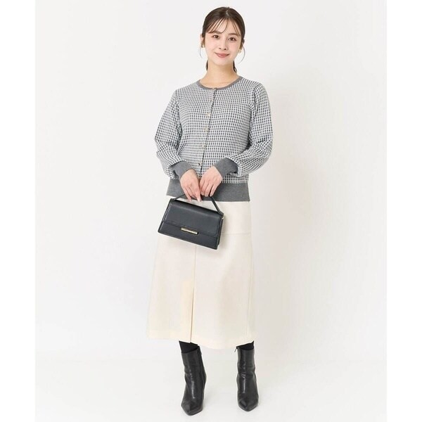 MK ミッシェルクラン（MK MICHEL KLEIN ）/【小さいサイズ】格子チェックジャガードニットカーディガン/洗えるの通販は