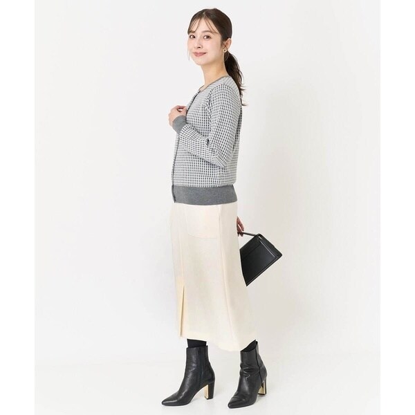 MK ミッシェルクラン（MK MICHEL KLEIN ）/【小さいサイズ】格子チェックジャガードニットカーディガン/洗えるの通販は