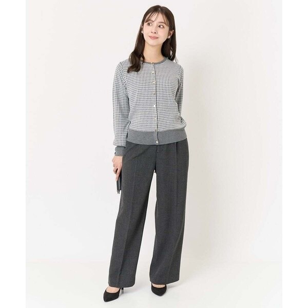 MK ミッシェルクラン（MK MICHEL KLEIN ）/【小さいサイズ】格子チェックジャガードニットカーディガン/洗えるの通販は