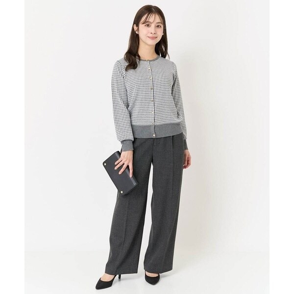 MK ミッシェルクラン（MK MICHEL KLEIN ）/【小さいサイズ】格子チェックジャガードニットカーディガン/洗えるの通販は