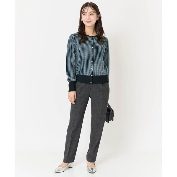 MK ミッシェルクラン（MK MICHEL KLEIN ）/【小さいサイズ】格子チェックジャガードニットカーディガン/洗えるの通販は