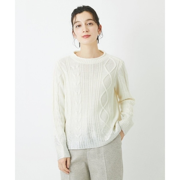 ジョルジュ・レッシュ（GEORGES RECH）/グラデーション箔プリントケーブルニットの通販は 18,150円