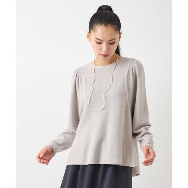 ヒロコビス（hirokobis）/【小さいサイズ】ホールガーメントフレアヘムニットプルオーバー