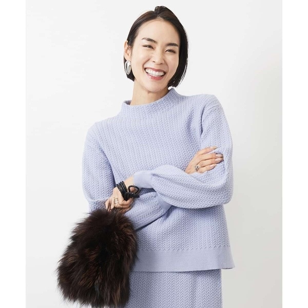 ミッシェルクラン（MICHEL ）/[小さいサイズ]ミニケーブルボトルネックプルオーバー