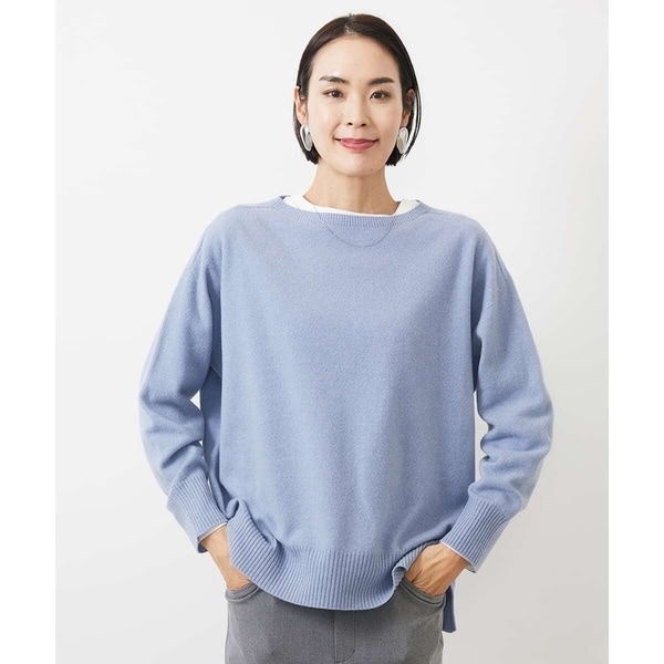ミッシェルクラン（MICHEL KLEIN）/[小さいサイズ]ホールガーメント(R)サイドスリットデザインニット(定番素材)_2