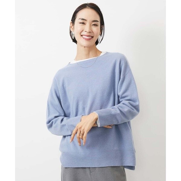 ミッシェルクラン（MICHEL KLEIN）/[小さいサイズ]ホールガーメント(R)サイドスリットデザインニット(定番素材)_3