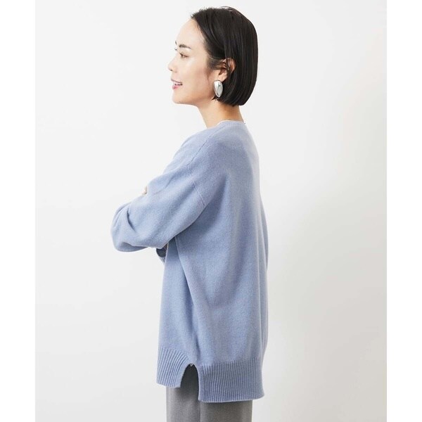 ミッシェルクラン（MICHEL KLEIN）/[小さいサイズ]ホールガーメント(R)サイドスリットデザインニット(定番素材)_4
