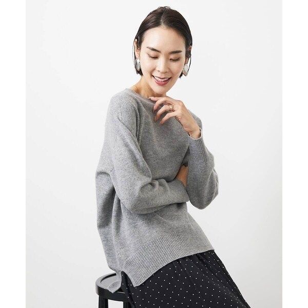 ミッシェルクラン（MICHEL KLEIN）/[小さいサイズ]ホールガーメント(R)サイドスリットデザインニット(定番素材)_7