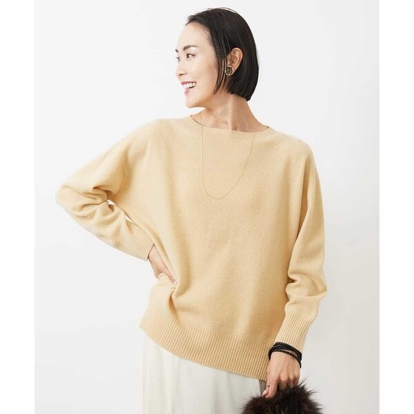ミッシェルクラン（MICHEL KLEIN）/[小さいサイズ]ホールガーメント(R)サイドスリットデザインニット(定番素材)_10