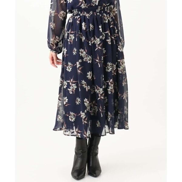MK ミッシェルクラン（MK MICHEL  ）/【小さいサイズ】花柄シフォンスカート/丈の長さが選べる/洗える