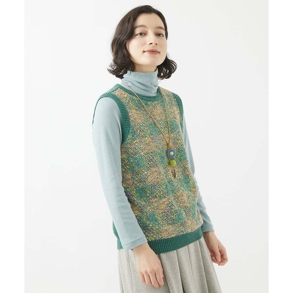 ウールカシミヤ ミラノリブ 圧縮ニットジレ トップス ベスト ジレ 335802 トップス ベスト ジレ ウールカシミヤ ミラノリブ 圧縮