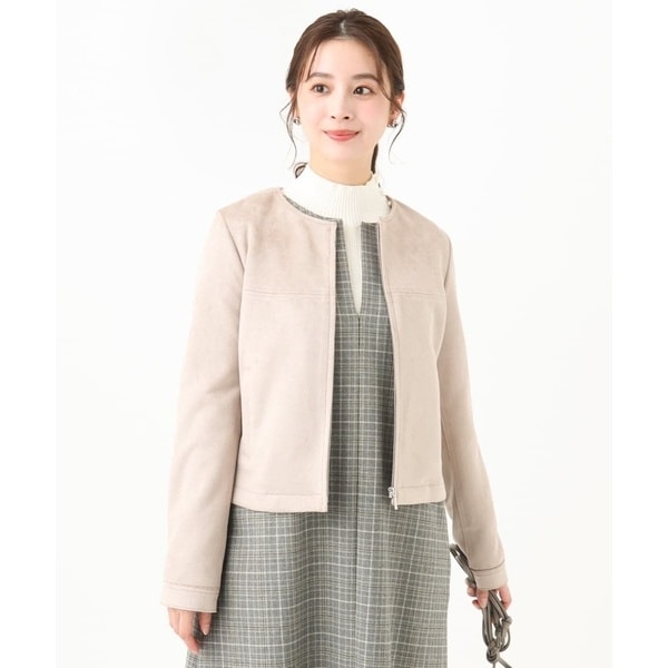 MK ミッシェルクラン（MK MICHEL  ）/【小さいサイズ】フェイクスウェードショートブルゾン/洗える