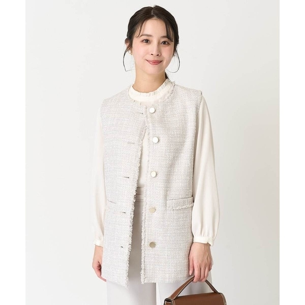 MK ミッシェルクラン（MK MICHEL  ）/【小さいサイズ】ファンシーツイードジレ/洗える