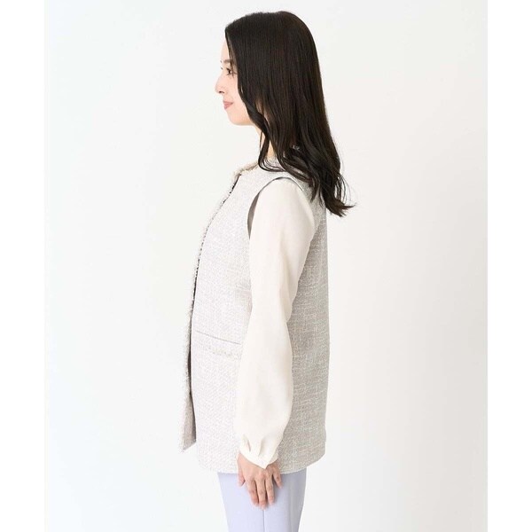 MK ミッシェルクラン（MK MICHEL KLEIN ）/【小さいサイズ】ファンシーツイードジレ/洗える_7