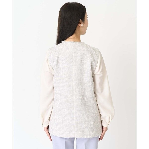 MK ミッシェルクラン（MK MICHEL KLEIN ）/【小さいサイズ】ファンシーツイードジレ/洗える_8