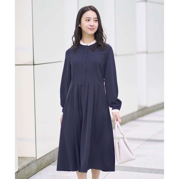 MK ミッシェルクラン（MK MICHEL KLEIN ）/【小さいサイズ】配色デザインワンピース/洗えるの通販は