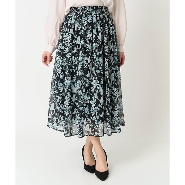 MK ミッシェルクラン（MK MICHEL  ）/【小さいサイズ】花柄シフォンスカート/丈の長さが選べる/洗える