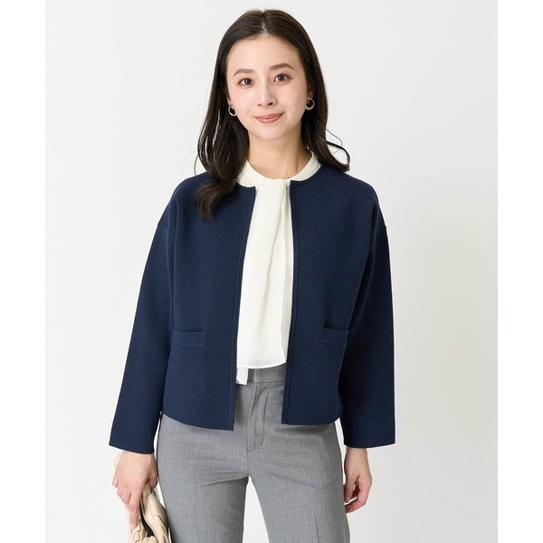 ミッシェルクラン（MICHEL ）/[小さいサイズ]ノーカラーニットジャケット