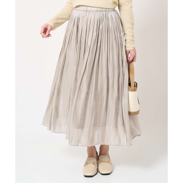 MK ミッシェルクラン（MK MICHEL  ）/【小さいサイズ】シャイニーサテンスカート/洗える