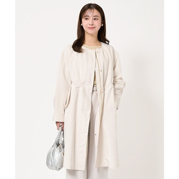 MK ミッシェルクラン（MK MICHEL  ）/【小さいサイズ】タフタノーカラーロングコート/洗える