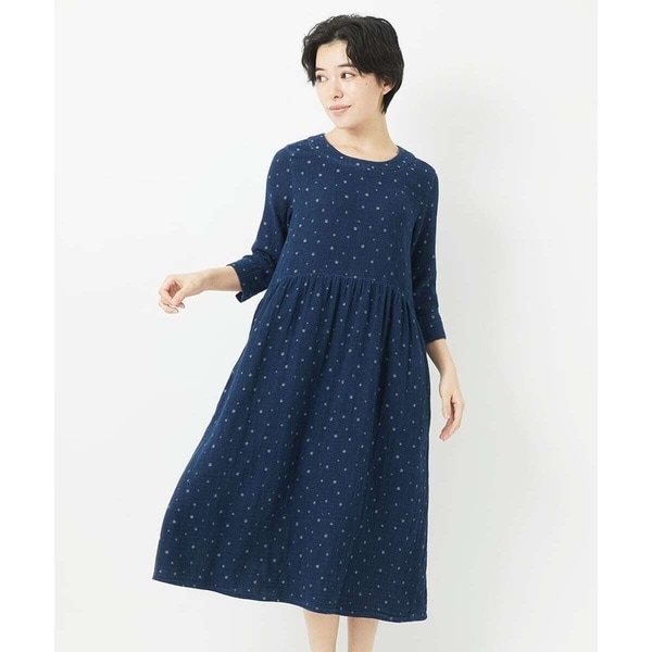 ジャンニ・ロ・ジュディチェ（GIANNI LO GIUDICE）/二重織ガーゼデニムドットワンピース