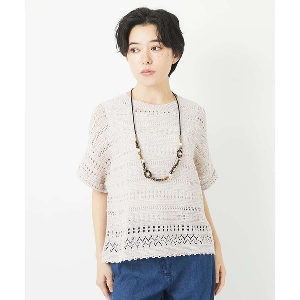 ジャンニ・ロ・ジュディチェ（GIANNI LO GIUDICE）/透かし編み半袖ニット