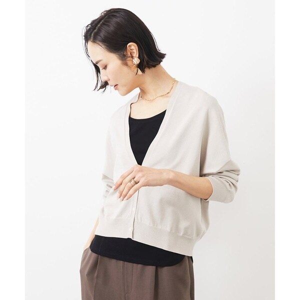 ミッシェルクラン（MICHEL ）/[小さいサイズ]ホールガーメント（R）Vネックカーディガン