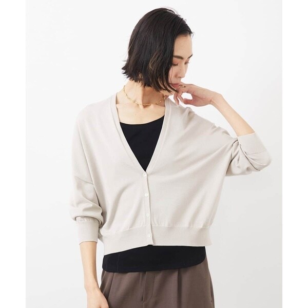 ミッシェルクラン（MICHEL KLEIN）/[小さいサイズ]ホールガーメント（R）Vネックカーディガン_8