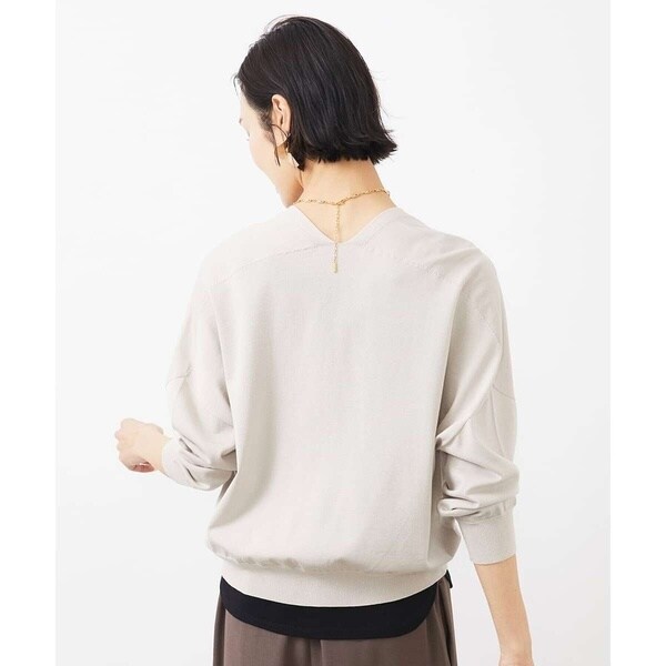ミッシェルクラン（MICHEL KLEIN）/[小さいサイズ]ホールガーメント（R）Vネックカーディガン_9