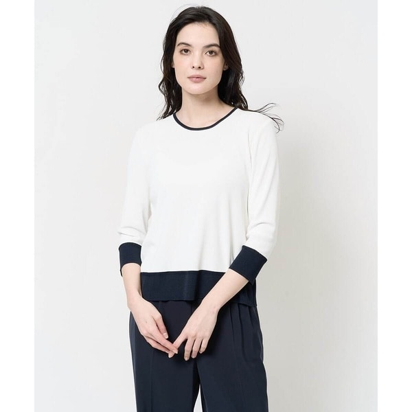 クリスチャンオジャール（christianaujard）/[吸湿・速乾・抗菌・防臭 / アンサンブル対応]バイカラーニット