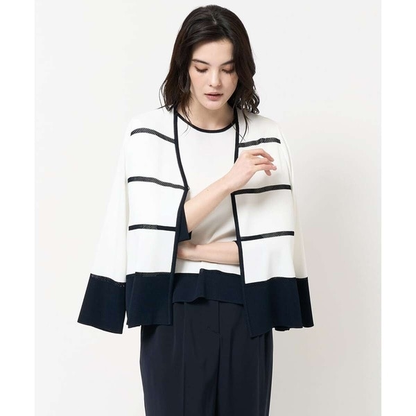 クリスチャンオジャール（christianaujard）/[吸湿・速乾・抗菌・防臭 / アンサンブル対応]バイカラーニットカーディガン