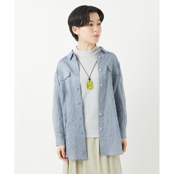 ジャンニ・ロ・ジュディチェ（GIANNI LO GIUDICE）/先染めボイルワッシャーブラウス