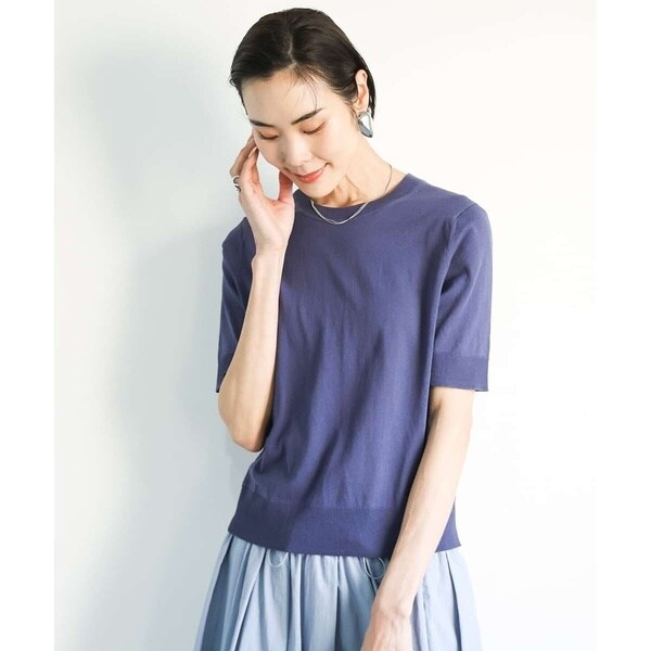 ミッシェルクラン（MICHEL ）/[小さいサイズ]クルーネックニットプルオーバー(接触冷感/アンサンブル対応）