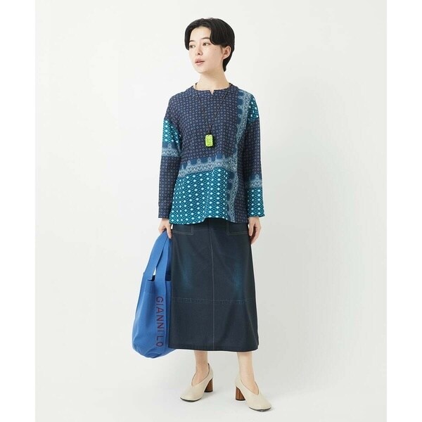 ジャンニ・ロ・ジュディチェ（GIANNI LO GIUDICE）/[リバーシブル]デニムペイズリープリントスカート ジャンニ・ロ・ジュディチェ（GIANNI LO GIUDICE）/[リバーシブル