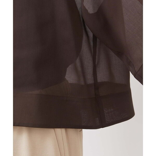 ミッシェルクラン（MICHEL KLEIN）/[小さいサイズ]ボックスシルエットハーフスリーブシアーシャツ_10