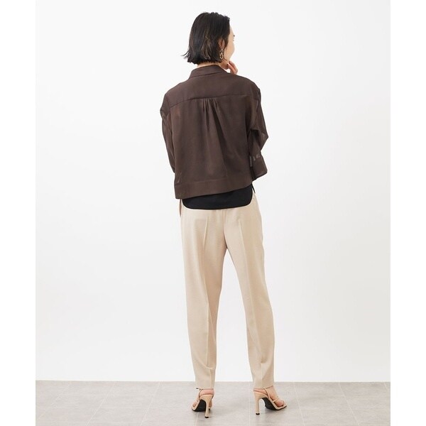 ミッシェルクラン（MICHEL KLEIN）/[小さいサイズ]ボックスシルエットハーフスリーブシアーシャツ_14