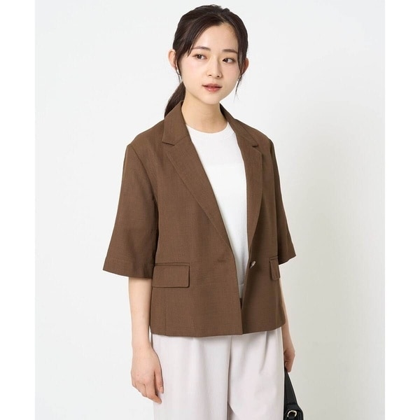 MK ミッシェルクラン（MK MICHEL  ）/【小さいサイズ】ドライタッチハーフスリーブジャケット/洗える