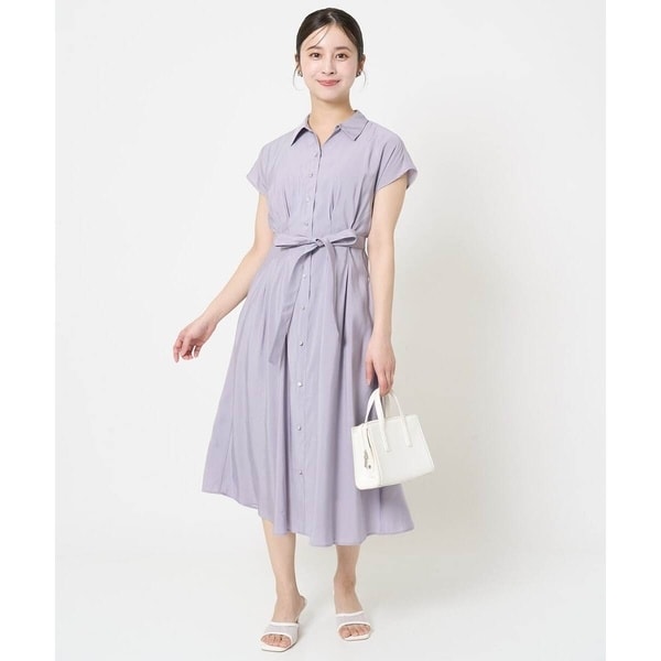 MK ミッシェルクラン（MK MICHEL  ）/【小さいサイズ】ベルト付きフレンチスリーブワンピース/洗える