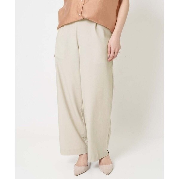MK ミッシェルクラン（MK MICHEL KLEIN ）/【小さいサイズ】ワイドストレート ストレッチプルオンパンツ/洗える/セットアップ対応_2