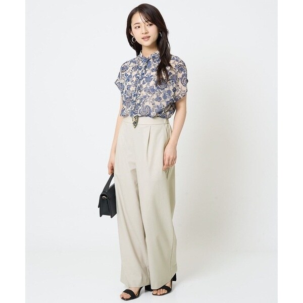 MK ミッシェルクラン（MK MICHEL KLEIN ）/【小さいサイズ】ワイドストレート ストレッチプルオンパンツ/洗える/セットアップ対応_13