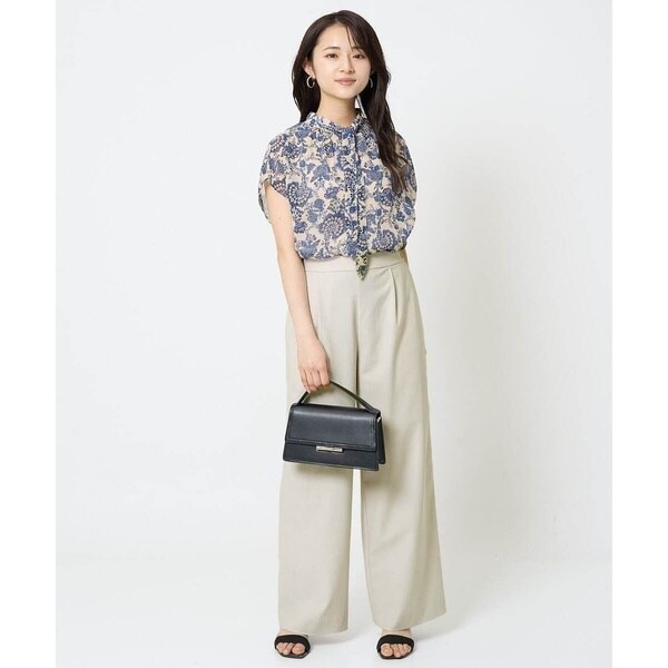 MK ミッシェルクラン（MK MICHEL KLEIN ）/【小さいサイズ】ワイドストレート ストレッチプルオンパンツ/洗える/セットアップ対応_14