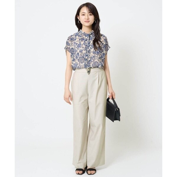 MK ミッシェルクラン（MK MICHEL KLEIN ）/【小さいサイズ】ワイドストレート ストレッチプルオンパンツ/洗える/セットアップ対応_15