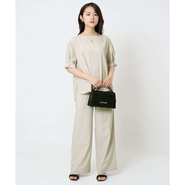 MK ミッシェルクラン（MK MICHEL KLEIN ）/【小さいサイズ】ワイドストレート ストレッチプルオンパンツ/洗える/セットアップ対応_16