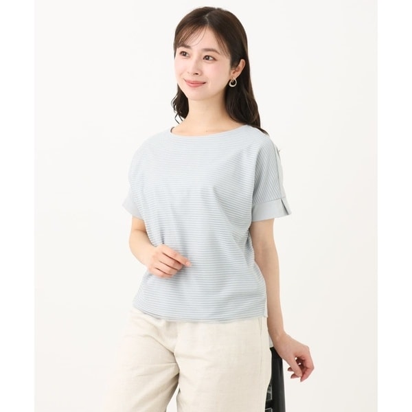 MK ミッシェルクラン（MK MICHEL  ）/【小さいサイズ】ボーダーチュールカットソー/接触冷感/洗える