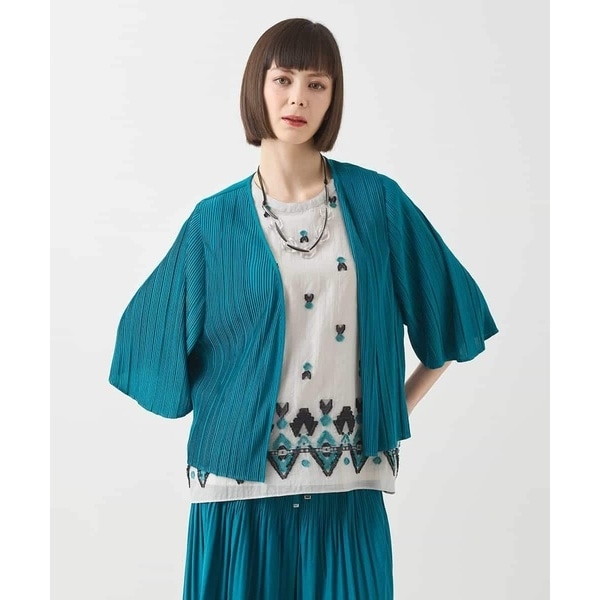 ヒロコビス（hirokobis）/【小さいサイズ/接触冷感/セットアップ対応】ランダムプリーツショートカーディガン